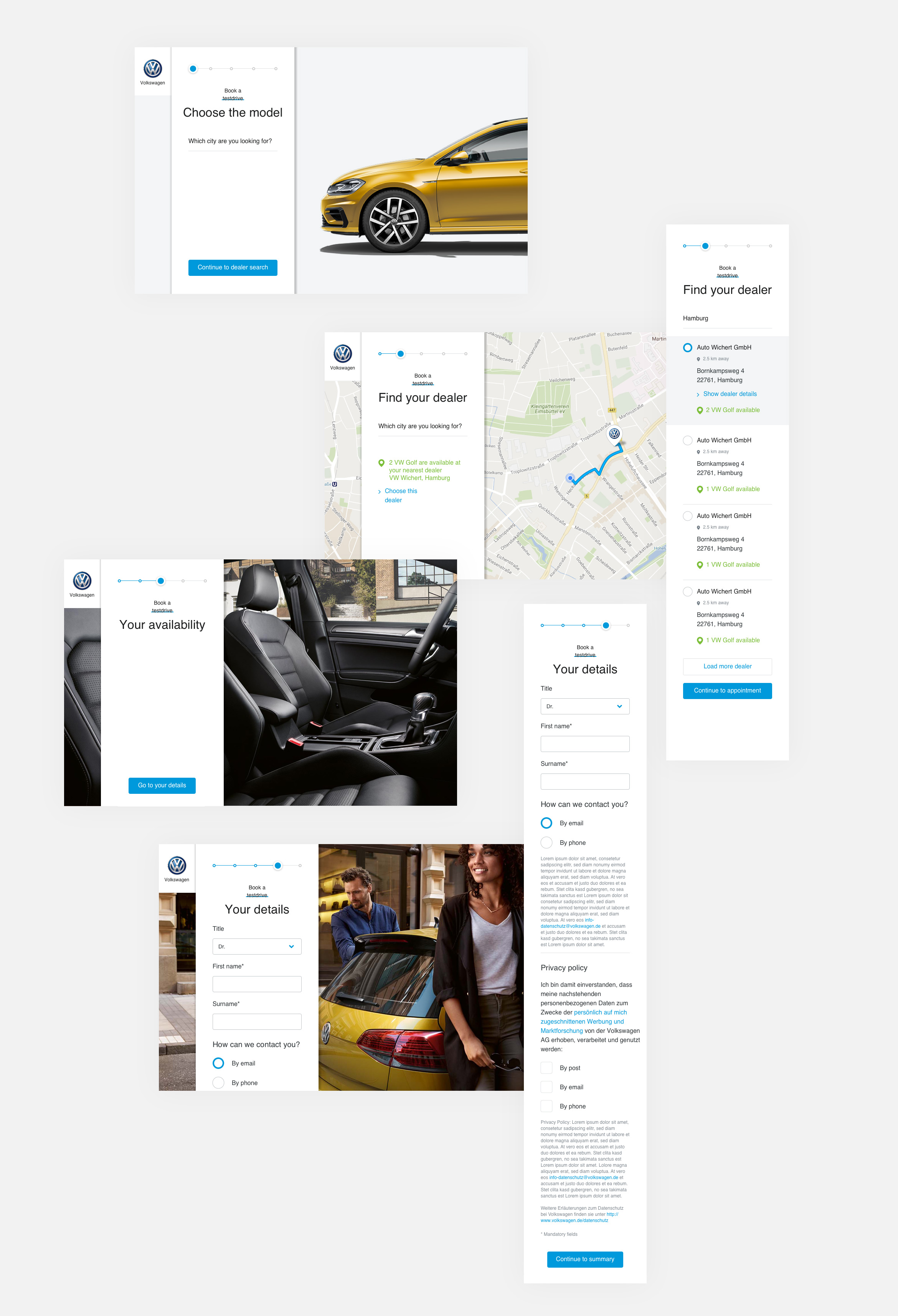 Lea Taaks Art Direction + UI Design - VW Evaluation of forms layouts